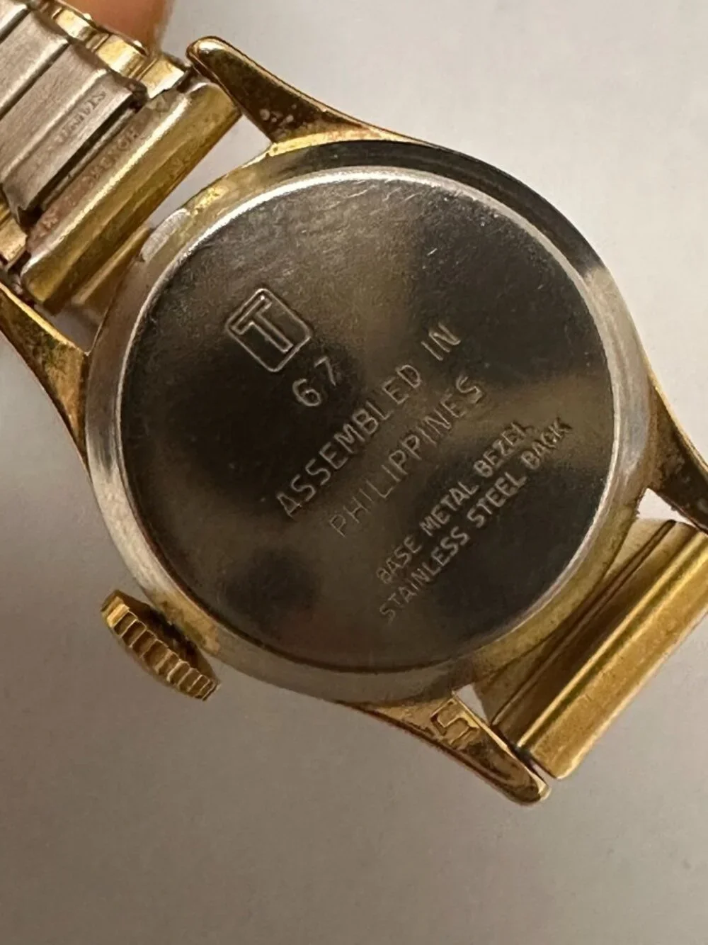 Vintage Acqua Manual Wind Watch Women Gold Tone Stretch Expansion Band 6